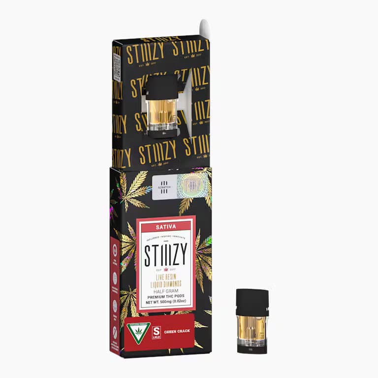 GREEN CRACK  -  0.5G  LIVE RESIN LIQUID DIAMONDS THC POD VAPE CARTRIDGE - STIIIZY