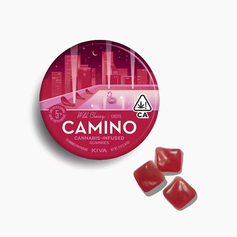 Camino Wild Cherry EXCITE  Gummies - 5mg THC  Each x 20 pc Multipack - Kiva