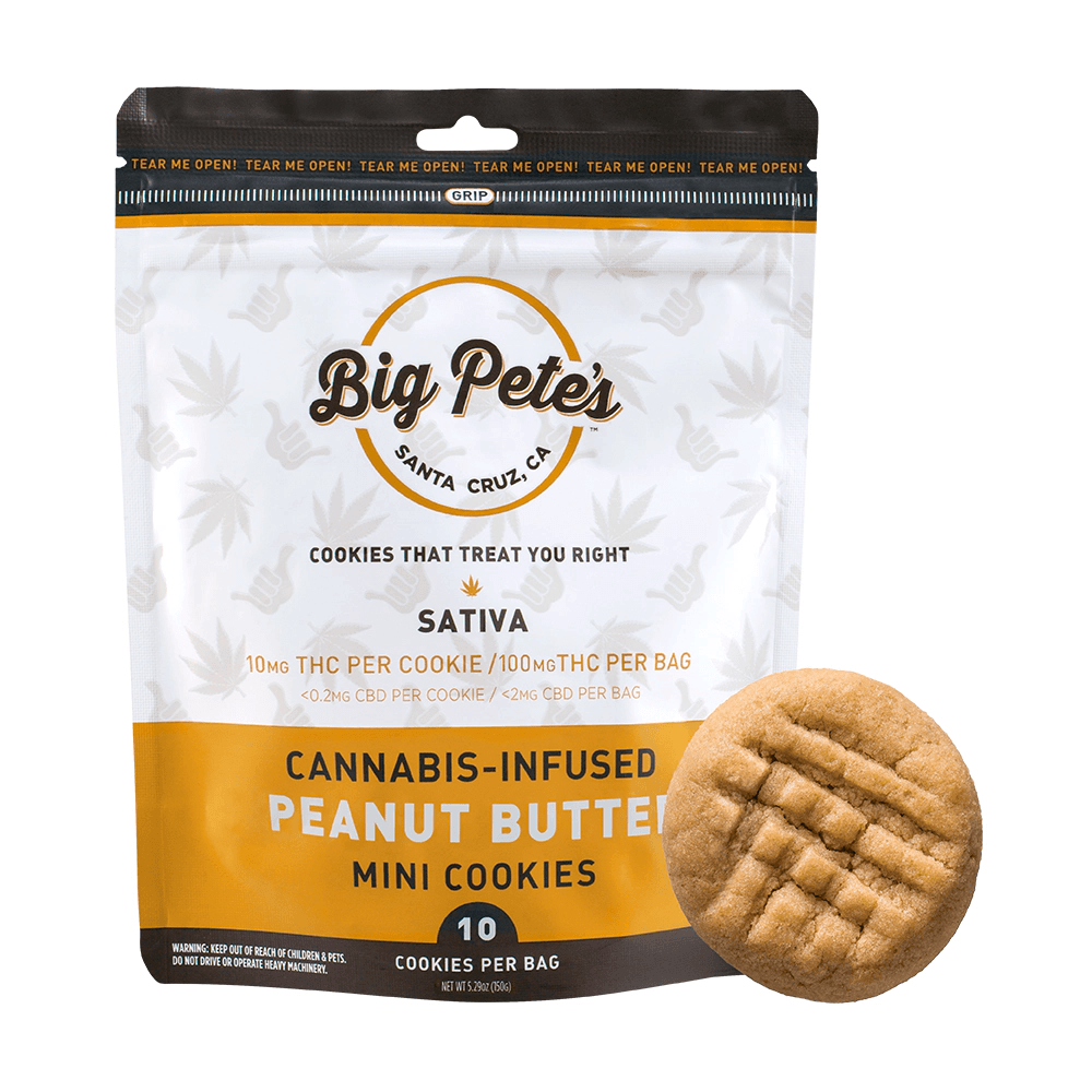 Peanut Butter Cookies - 10mg THC Each x 10 Pack - Sativa - Big Petes