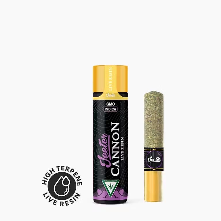 GMO - 1.3g Live Resin Infused Cannon - Preroll Single Joint Blunt - Jeeter