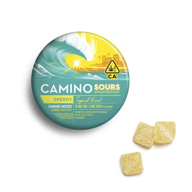 Camino Tropical Burst ENERGY Gummies - 10mg THC:5mg THCV Each x 10 pc Multipack - Kiva