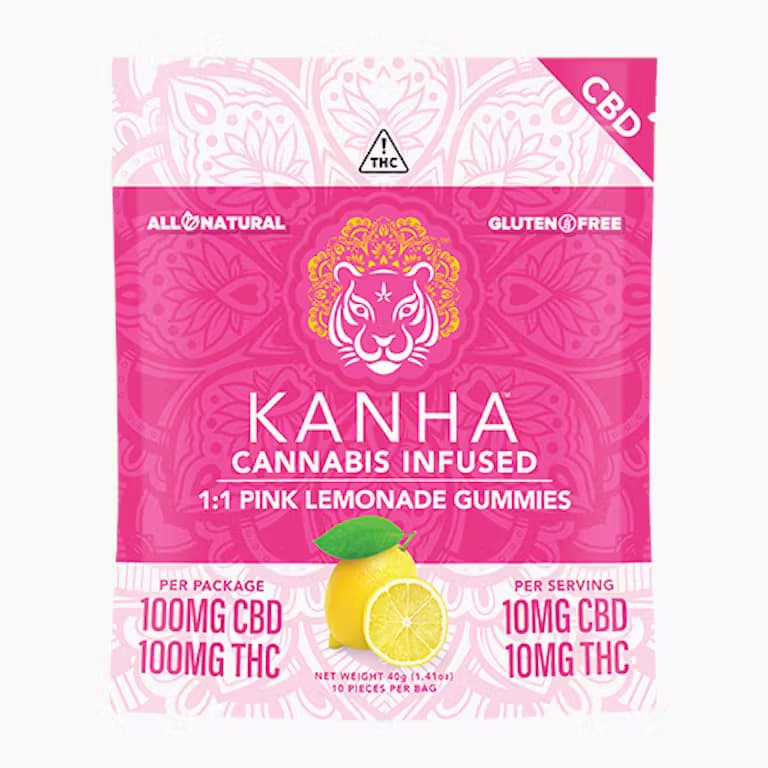 Pink Lemonade 1:1 CBD:THC - 10mg CBD/10mg THC EACH X 10 Pack Cannabis Infused Gummies – Kanha