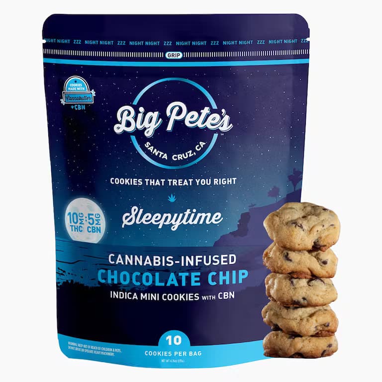 Sleepytime CBN Chocolate Chip Cookies Indica - 10mg THC:5mg CBN Each x 10 Pack - Big Petes