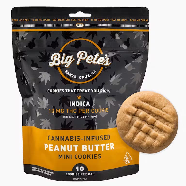 Peanut Butter Cookies - 10mg THC Each x 10 Pack - Indica - Big Petes