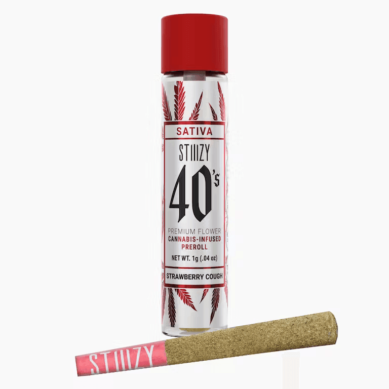 STRAWBERRY COUGH - 1G 40s PREROLL - LIVE RESIN INFUSED KIEF DUSTED - STIIIZY