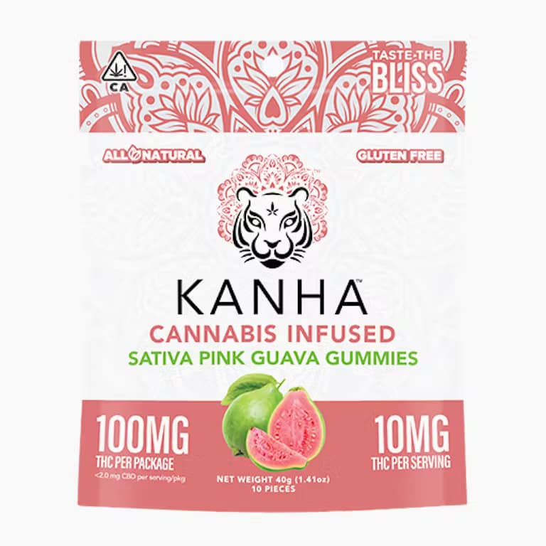 Pink Guava - 10mg THC EACH X 10 Pack Cannabis Infused Gummies - Sativa - Kanha