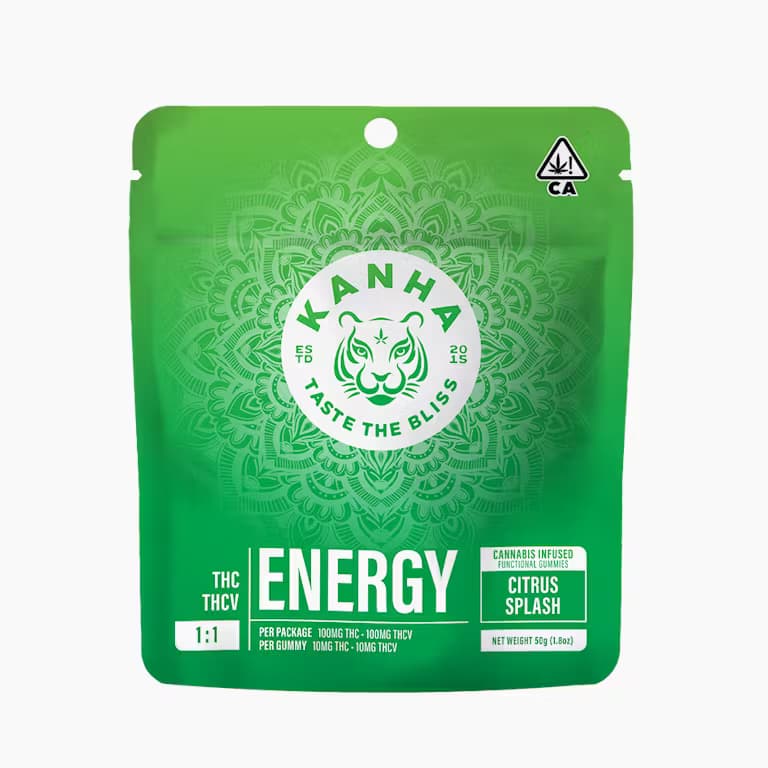 ENERGY Citrus Splash 1:1 THC:THCV - 10mg THC/10mg THCV EACH X 10 Pack FX NANO Cannabis Infused Gummies – Kanha