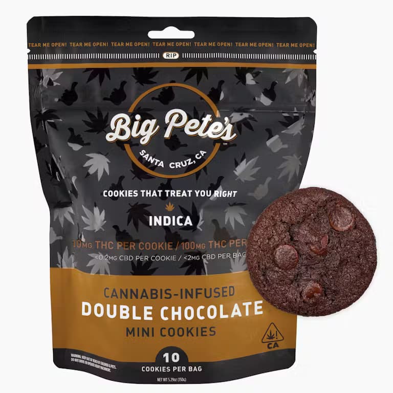 Double Chocolate Cookies - Indica - 100mg THC - One Cookie Pack - Big Petes